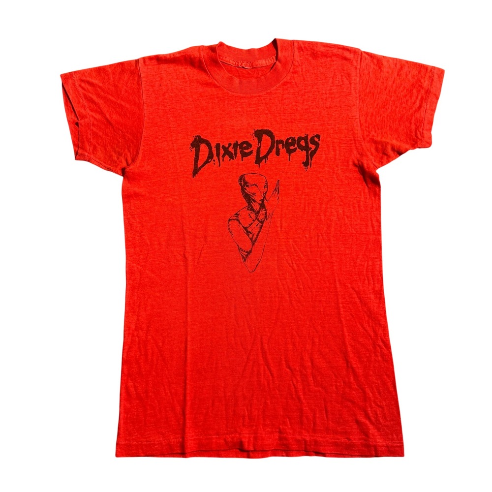 Vintage 1980 Dixie Dregs Tour of the Earth Band T-Shirt Red Single Stitch Small
